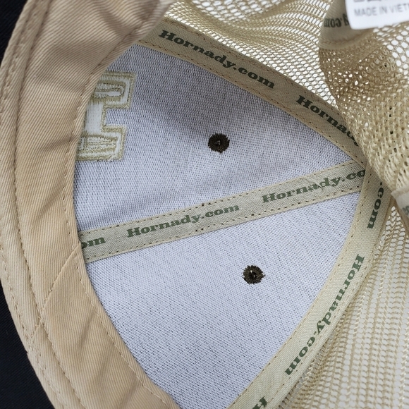 HORNADY BROWN TAN MESH TRUCKER CAP BASEBALL HAT MEN UNISEX OS BULLETS CARTRIDGES - Picture 12 of 12